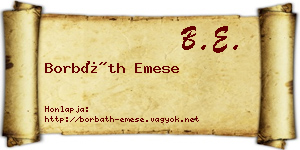 Borbáth Emese névjegykártya