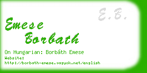 emese borbath business card